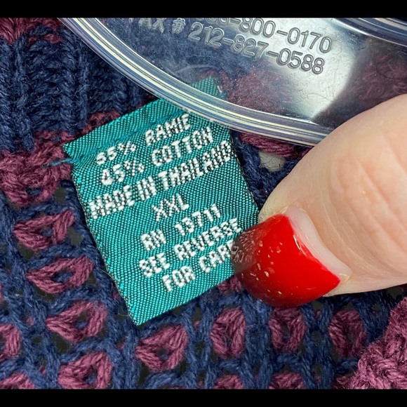 Men’s XXL Burgundy & Navy Clay Sweater - Picture 4 of 4